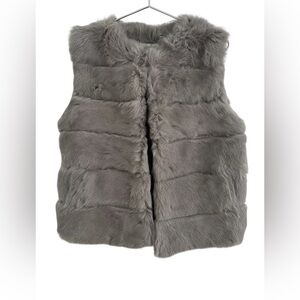 Paneled Rabbit Fur Vest SZ L. NWT.